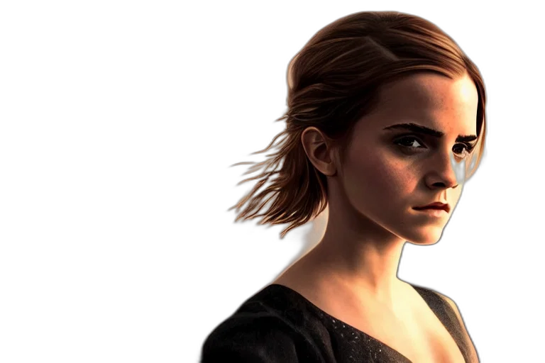 face, concept art, photorealistic, 3d render, fantasy art, emma, watson, first transparent PNG cut-out
