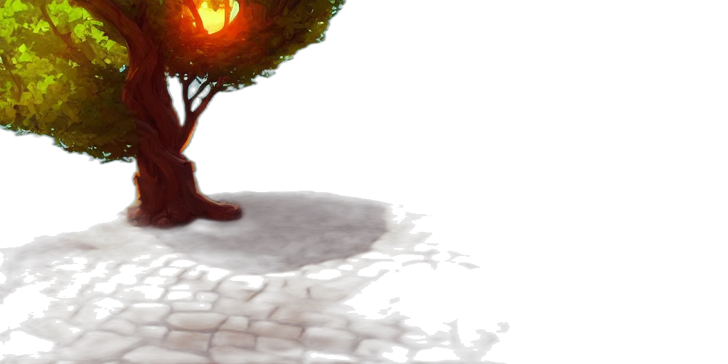 tree, dragon, staff, sword transparent PNG cut-out