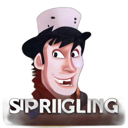 hat, staff, 3d render, cartoon, concept art, pixel art, springheel, jack transparent PNG cut-out