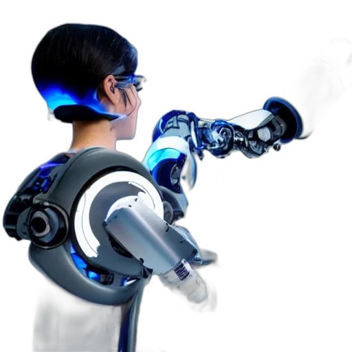 robot, 3d render, cyberpunk, concept art, robotic, arm, operating, patient transparent PNG cut-out