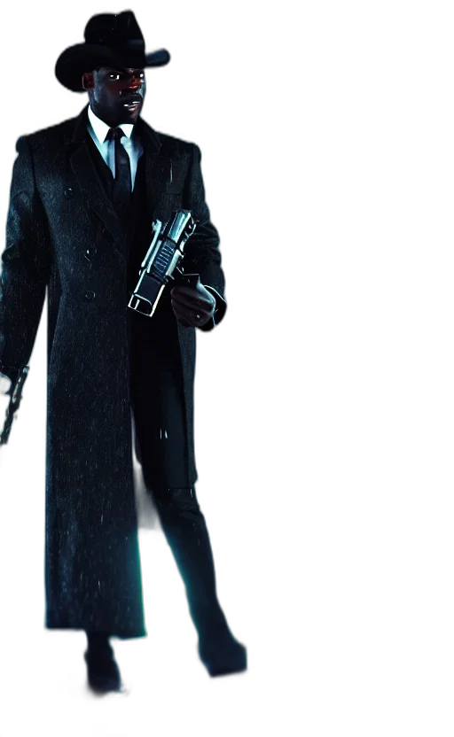 staff, jacket, weapon, robot transparent PNG cut-out