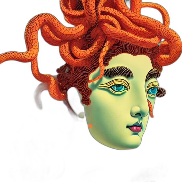 crown, hair, mask, creature, 3d render, concept art, fantasy art, photorealistic transparent PNG cut-out