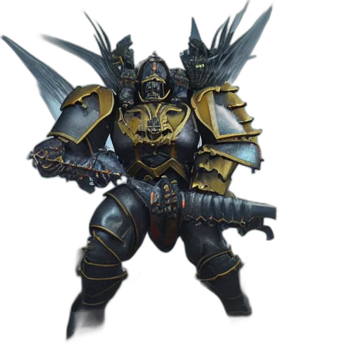 weapon, staff, robot, sword, concept art, fantasy art, 3d render, dark transparent PNG cut-out