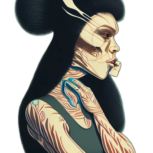 mask, jewelry, face, dress, fantasy art, concept art, comic book art, cyberpunk transparent PNG cut-out