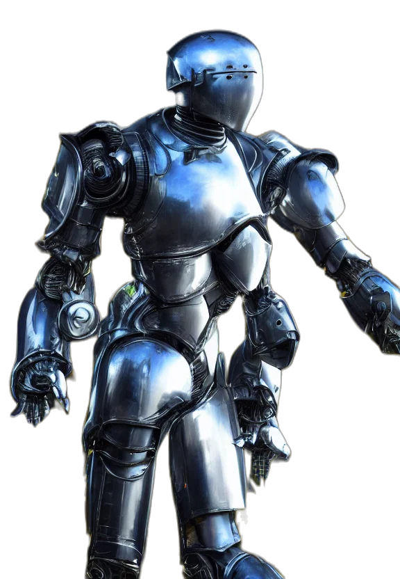 robot, weapon, concept art, 3d render transparent PNG cut-out