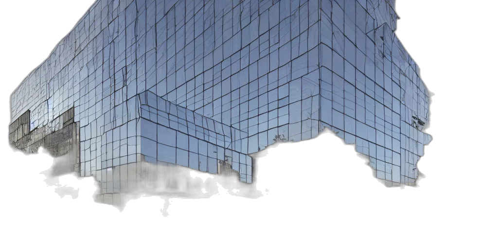 building, 3d render, concept art, photorealistic, cartoon, snow, city street, fog transparent PNG cut-out