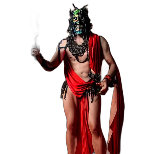 mask, staff, dragon, creature transparent PNG cut-out