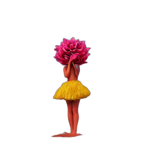 flower, dress, crown, hat, 3d render, concept art, pixel art, photorealistic transparent PNG cut-out