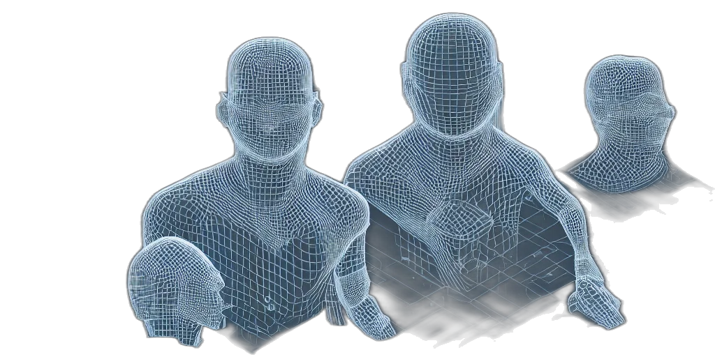 robot, mask, 3d render, hyper transparent PNG cut-out