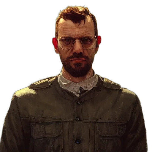 jacket, staff, face, weapon, concept art, photorealistic, pixel art, 3d render transparent PNG cut-out
