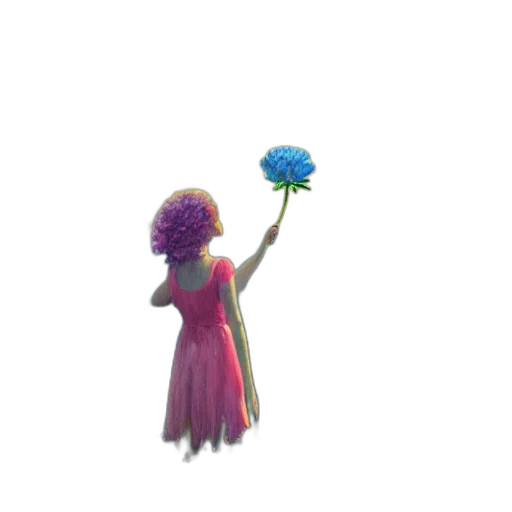 umbrella, staff, flower, dress transparent PNG cut-out