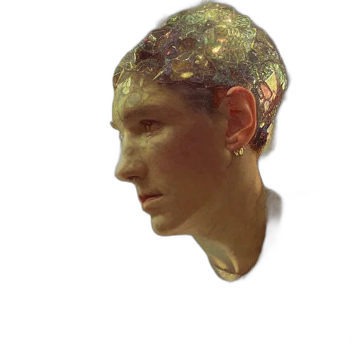 face, mask, crown, hair transparent PNG cut-out