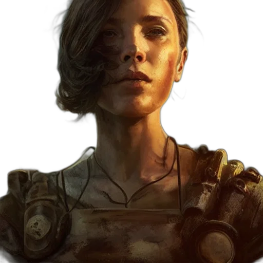 robot, face, weapon, staff, concept art, cyberpunk, comic book art, fantasy art transparent PNG cut-out