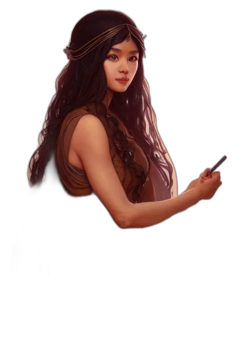 hair, crown, staff, hat, fantasy art, photorealistic, concept art, pixel art transparent PNG cut-out