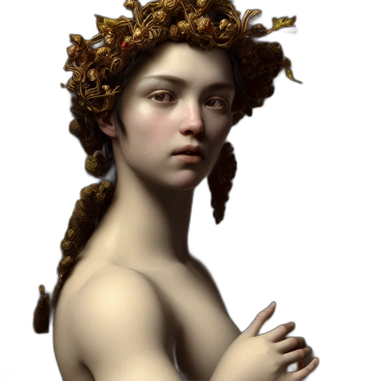 crown, jewelry, face, fantasy art, photorealistic, concept art, 3d render, earth tones transparent PNG cut-out