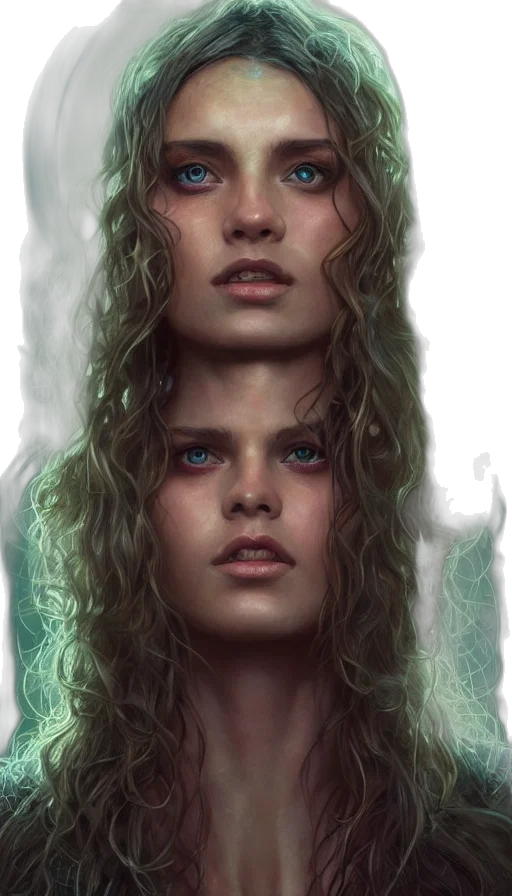 face, hair, fantasy art, concept art transparent PNG cut-out
