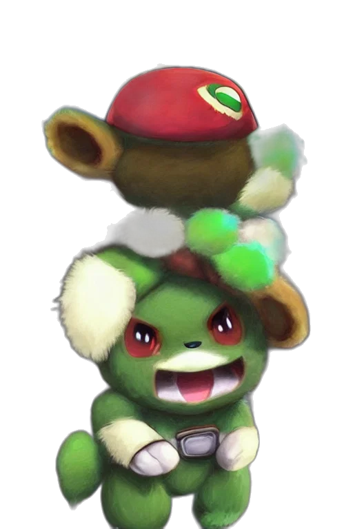 staff, hat, creature, face transparent PNG cut-out