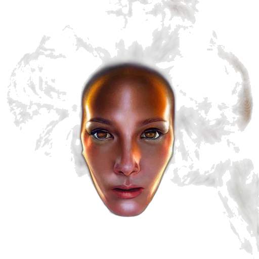 face, mask, robot, creature, photorealistic, 3d render, concept art, fantasy art transparent PNG cut-out