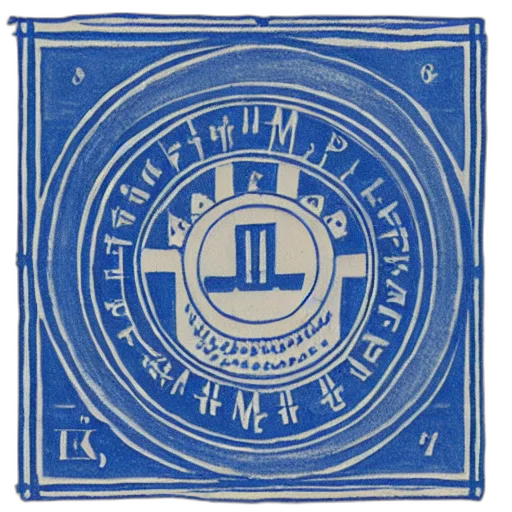 staff, blue, white, drawing, seal, adolf, wolfli, musical transparent PNG cut-out