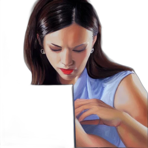 jewelry, dress, face, oil painting, photorealistic, 3d render, watercolor, blue transparent PNG cut-out