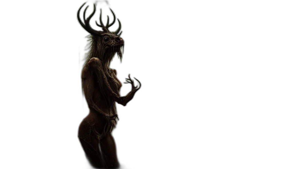 creature, animal, mask, hair, concept art, fantasy art, 3d render, photorealistic transparent PNG cut-out