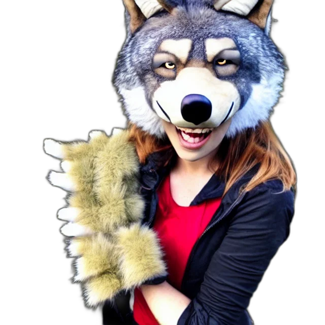 jacket, animal, mask, staff transparent PNG cut-out