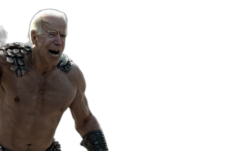 epic, cinematic, action, shot, joe, biden, leonidas, movie transparent PNG cut-out