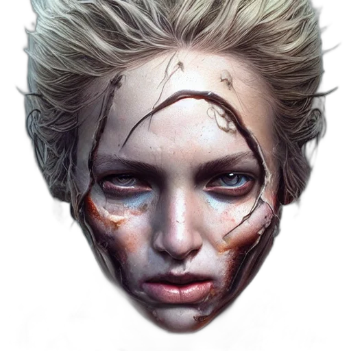face, mask, concept art, photorealistic transparent PNG cut-out