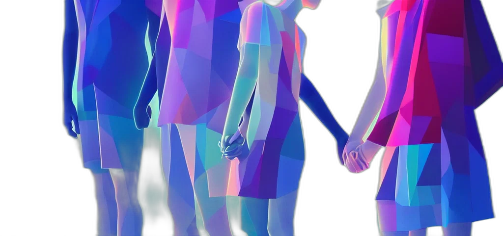 dress, staff, vaporwave, 3d render, concept art, neon lights, outer space, neon transparent PNG cut-out