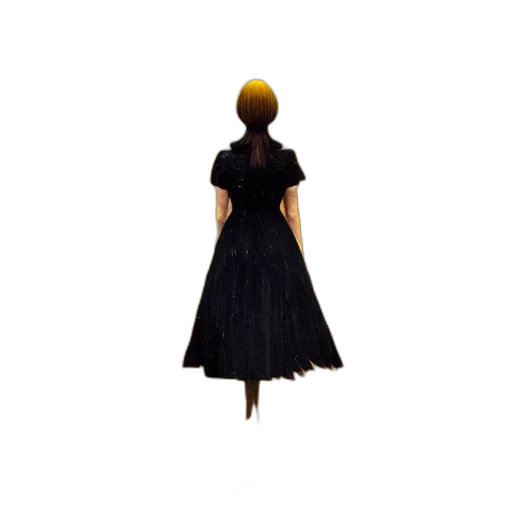dress, hat, umbrella, hair, concept art, 3d render, pixel art, fantasy art transparent PNG cut-out