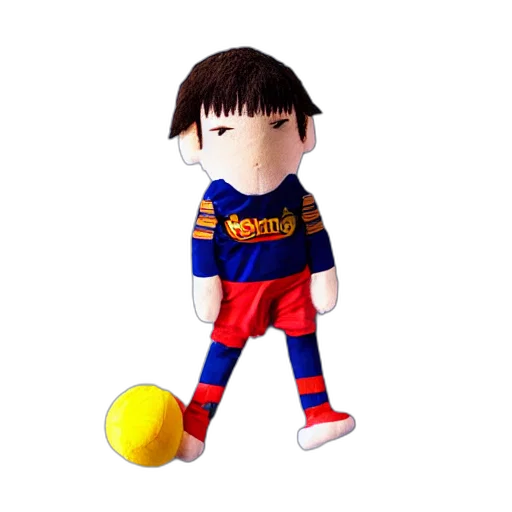 staff, 3d render, pixel art, photorealistic, cartoon, lionel, messi, plushie transparent PNG cut-out