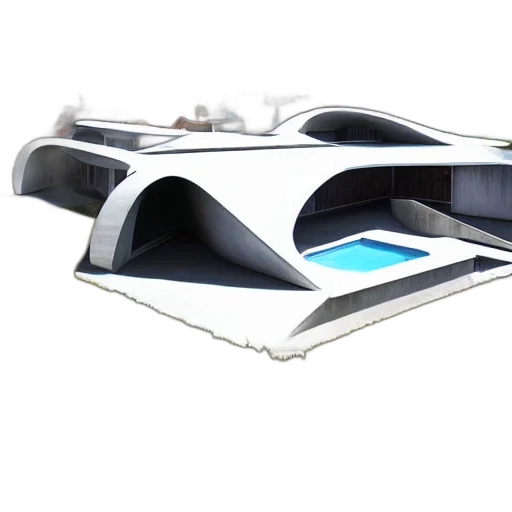 car, building, 3d render, concept art transparent PNG cut-out