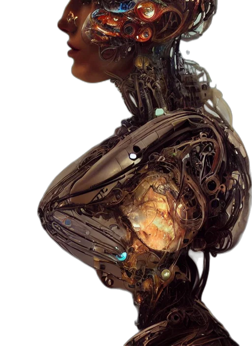 robot, jewelry, face, dress transparent PNG cut-out
