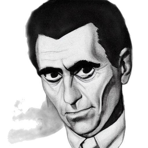 face, cartoon, comic book art, pencil sketch, photorealistic, portrait, rod, serling transparent PNG cut-out