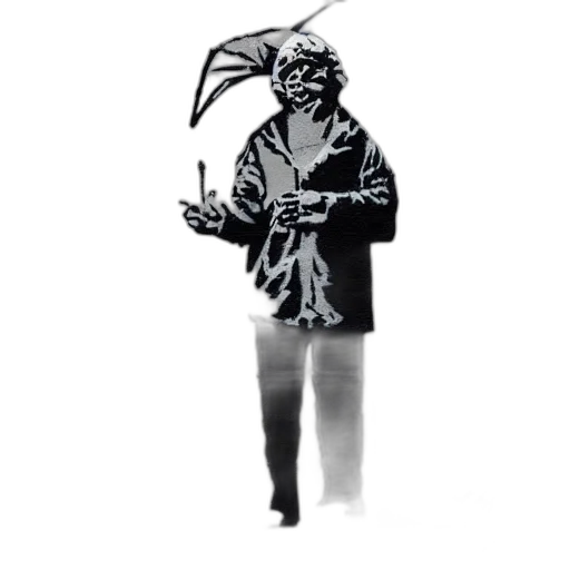jacket, staff, creature, mask transparent PNG cut-out