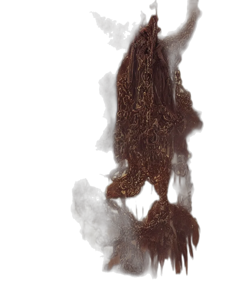 hair, staff, creature, mask transparent PNG cut-out