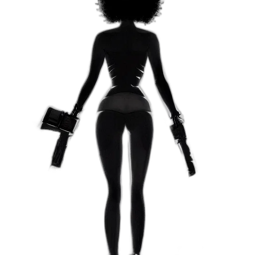 weapon, staff, hair, dress transparent PNG cut-out