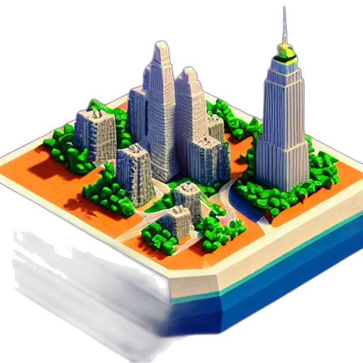 building, 3d render, pixel art, concept art transparent PNG cut-out