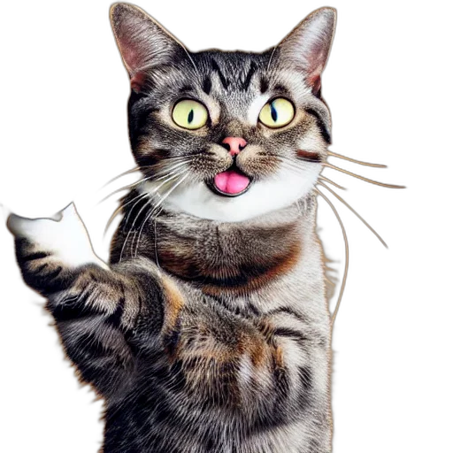 animal, staff, creature, photorealistic, cat, singing, photographed transparent PNG cut-out