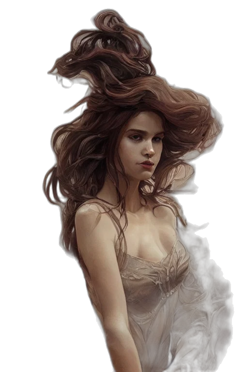 hair, dress, face, crown transparent PNG cut-out