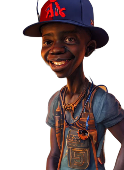 face, hat, staff, robot, concept art, 3d render, cartoon, photorealistic transparent PNG cut-out