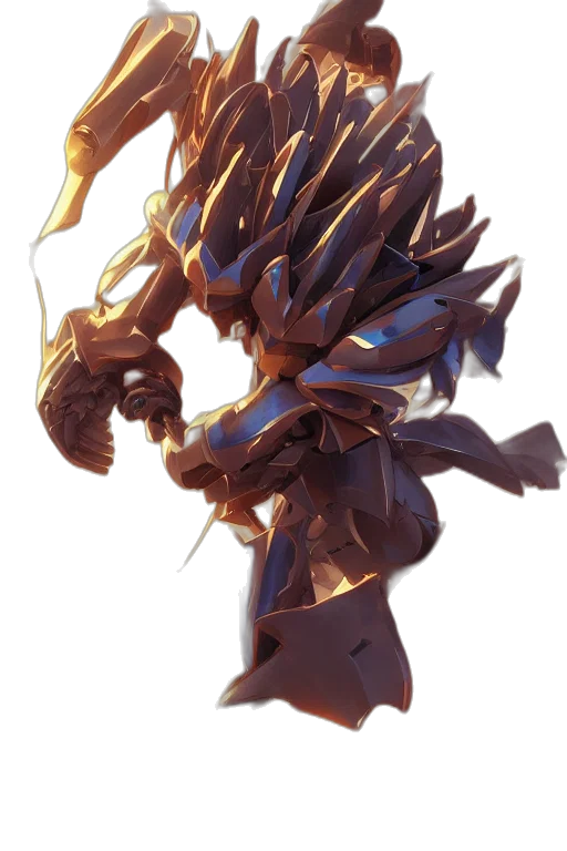 dragon, weapon, robot, staff, concept art, fantasy art, 3d render, anime transparent PNG cut-out