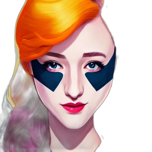 face, mask, fantasy art, cartoon transparent PNG cut-out
