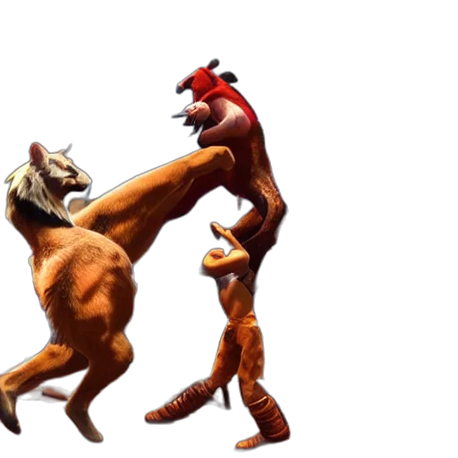 animal, creature, food, concept art, 3d render, photorealistic, fire, wrestling transparent PNG cut-out