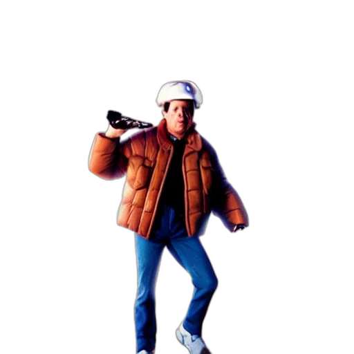 jacket, staff, robot, weapon, concept art, 3d render, vaporwave, pixel art transparent PNG cut-out