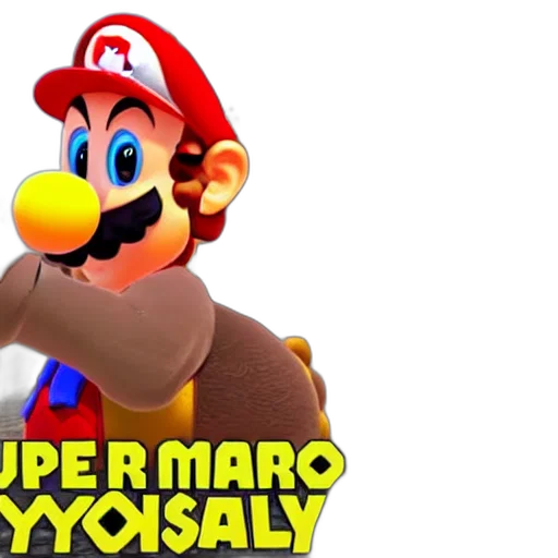 3d render, concept art, pixel art, super, mario, odyssey, glitches, youtube transparent PNG cut-out