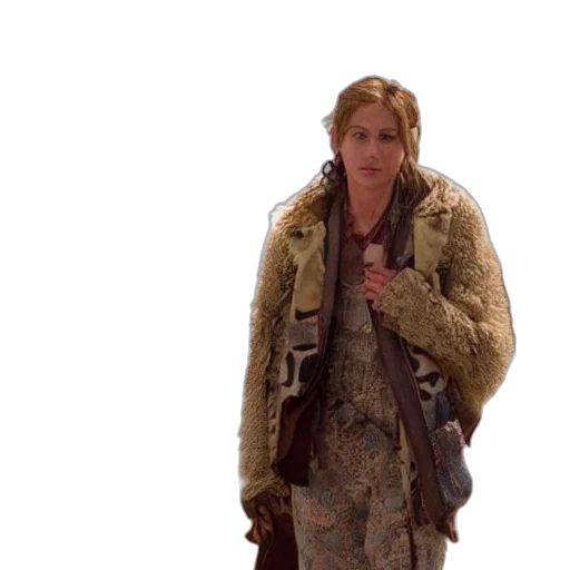 jacket, dress, snow, earth tones, film, still, wild transparent PNG cut-out