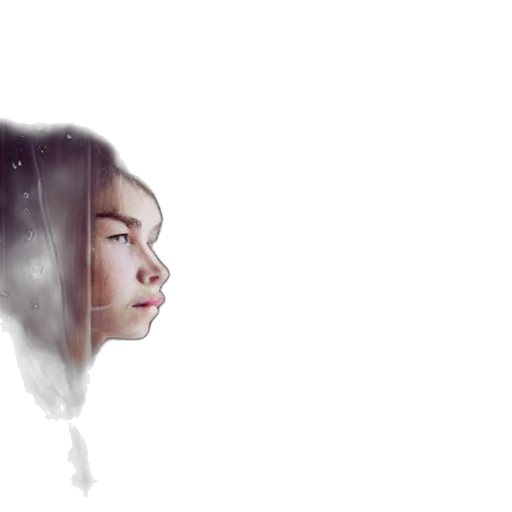 face, mask, hair, umbrella, photorealistic, concept art, 3d render, fantasy art transparent PNG cut-out