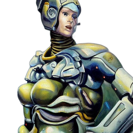 robot, concept art, comic book art, fantasy art, cyberpunk, outer space, sci, cene transparent PNG cut-out