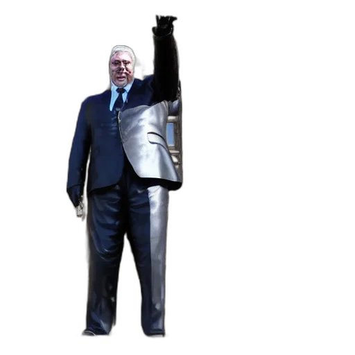jacket, robot, staff, weapon transparent PNG cut-out